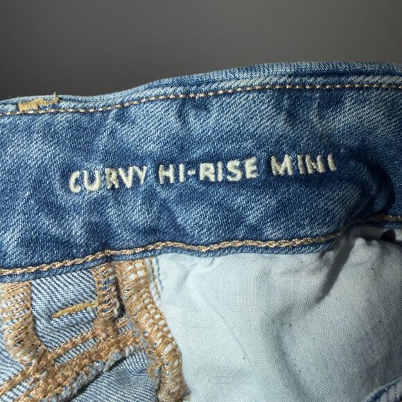 American Eagle Curvy High Rise Mini Skirt Super Stretch Women’s 0 - Picture 4 of 6